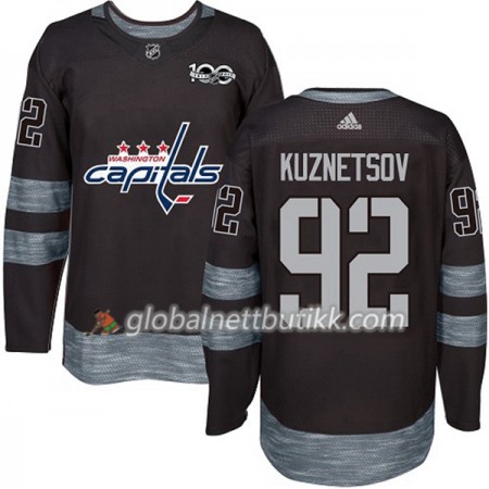 Washington Capitals Hockeydrakt Evgeny Kuznetsov 92 1917-2017 100th Anniversary Svart Adidas Authentic - Herre
